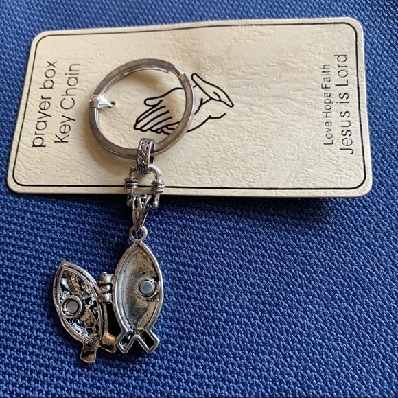 3 piece keychain notepads stationery gift set silver prayer box locket - Picture 3 of 8